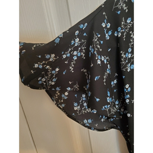 Max Studio black/blue floral pattern midi dress - Picture 8 of 8